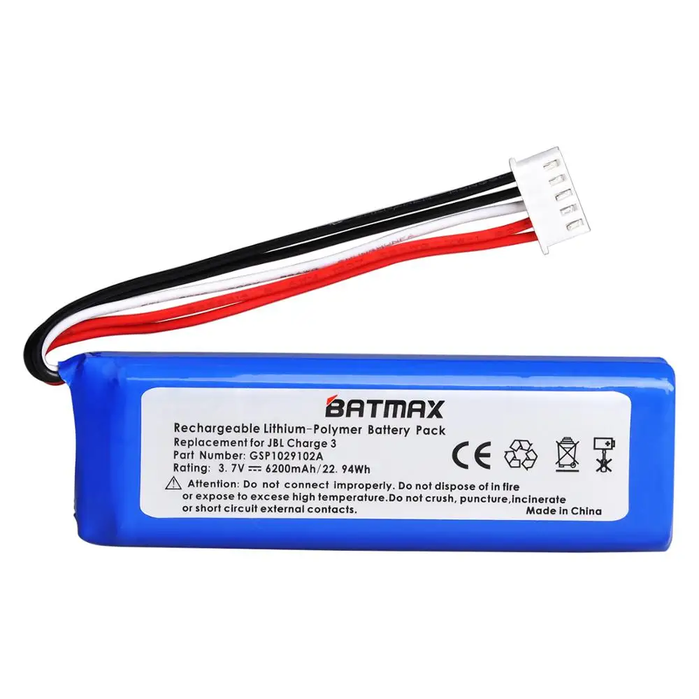 Pack de Bateria de Polímero 6200mah para Jbl Bateria Batmax Carga Orador Substituição 3 Gsp1029102a - Image 2