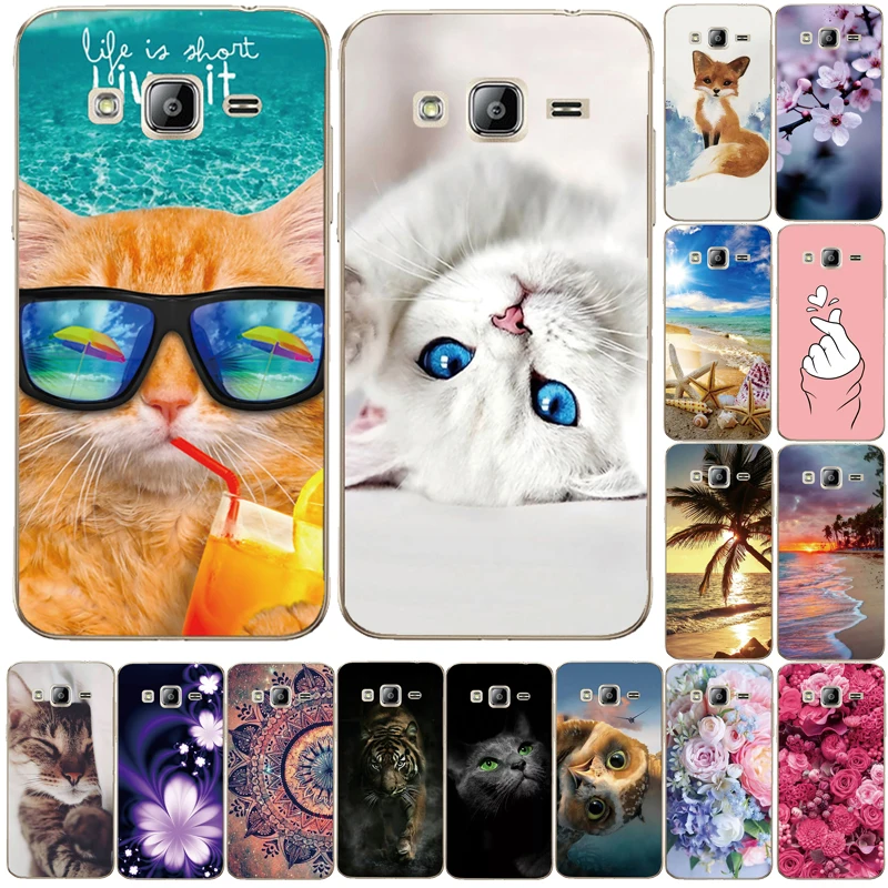 Мягкие ТПУ чехлы с цветами 5 0 дюйма для Samsung Galaxy J3 2016 чехол J320 J320F J320M бампер