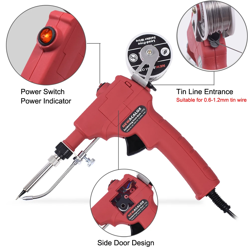 Saker Soldering Iron Kit, 60W 110V Corded Electric Welding Gun with Welding  Wire, One-handed Operation for Soldering Circuit Boards