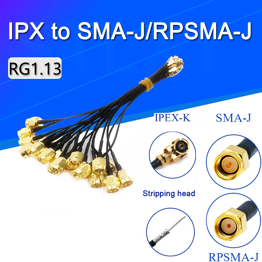 안테나 컨버터 케이블, U.FL/IPX SMA 수 커넥터, RG1.13 피그테일 케이블, SMA 플러그 IPEX 안테나