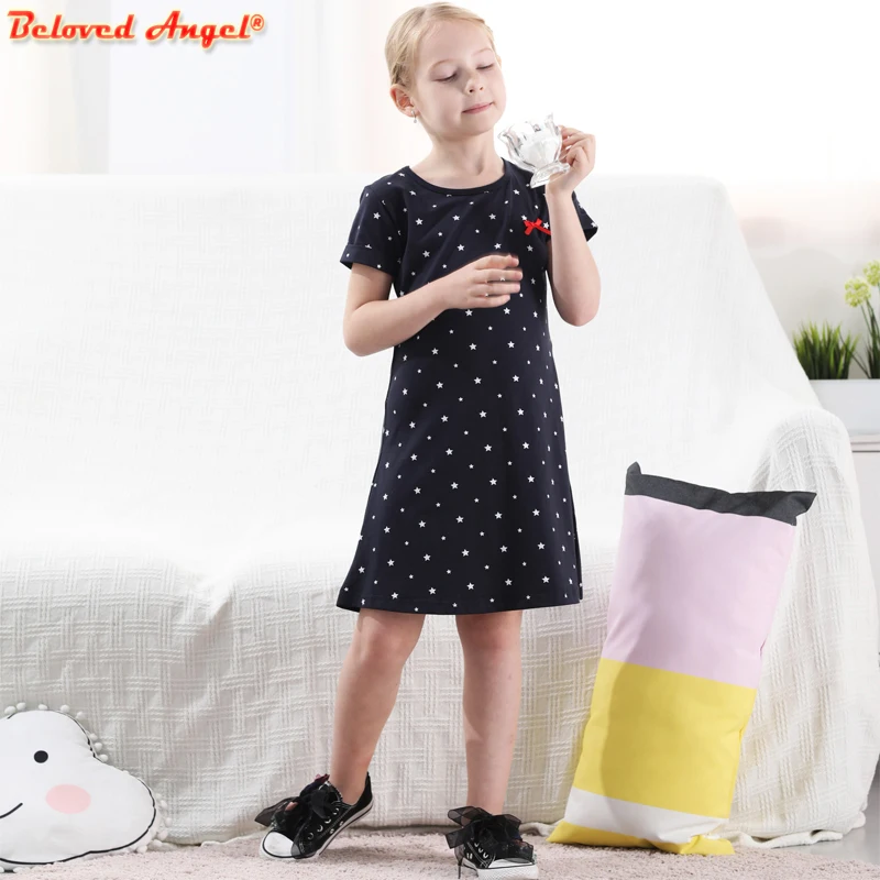 Платье для девочек Летние Стильные Детские платья хлопковая одежда повседневное