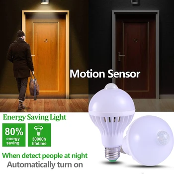

E27 LED Light bulb with Motion Sensor Lamp 3W 5W 7W 9W Smart LED Bulbs 220V Bombillas Ampoule Led for Home Porch Hallway