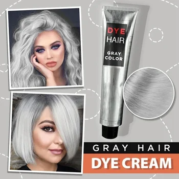 

2020 NEW DIY Hair Dye Color 100ml Strong And Hold Unisex Gray Silver Color Super Gray Hair Cream Hair Care & Styling Hair Color