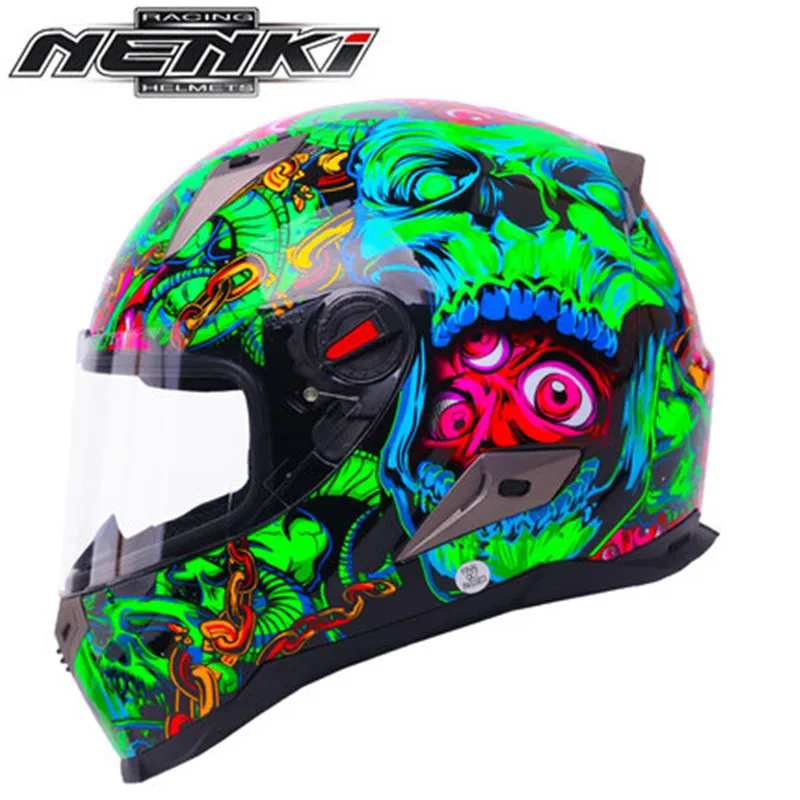 4 Мотоциклетный шлем NENKI шлем Capacete Moto полный шлем гонки мотобайкер Cascos Para Moto Touring для скутеров прогулочных велосипедов шлем сертификации ECE - Цвет: 4