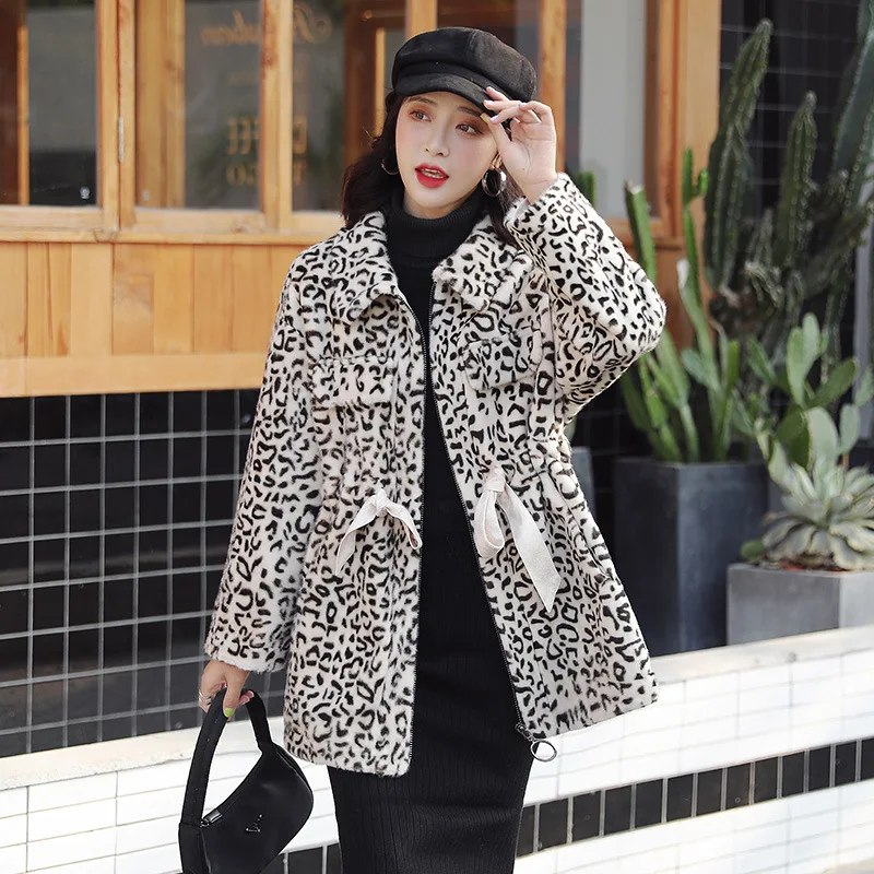 

2019 Autumn And Winter New Style Fur WOMEN'S Dress Korean-style Loose-Fit Versatile Mink Cashmere Coat Women's Plush Leather Fur