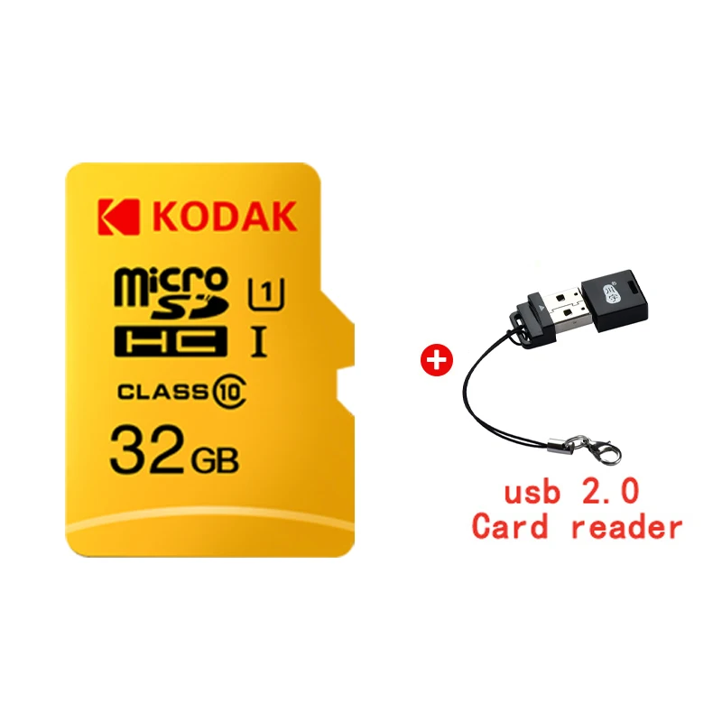 Высокоскоростная флеш-карта памяти Kodak tfclass 10 U1 128 Гб 64 ГБ 32 ГБ 16 ГБ, мини-карта для мобильного телефона, дополнительный считыватель карт 292 - Емкость: TF-U1-32G-292