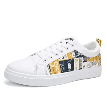 

2020 new men's casual shoes yellow Lac-up non-slip leather breathable sneakers men Tenis men's flat shoes smasculino chaussure