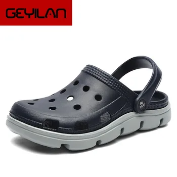 

Coslony 2020 Summer Casual Sandals for Men Beach Slippers Breathable Hole Flats Light Male Massage Shoes Men Sandals Slippers