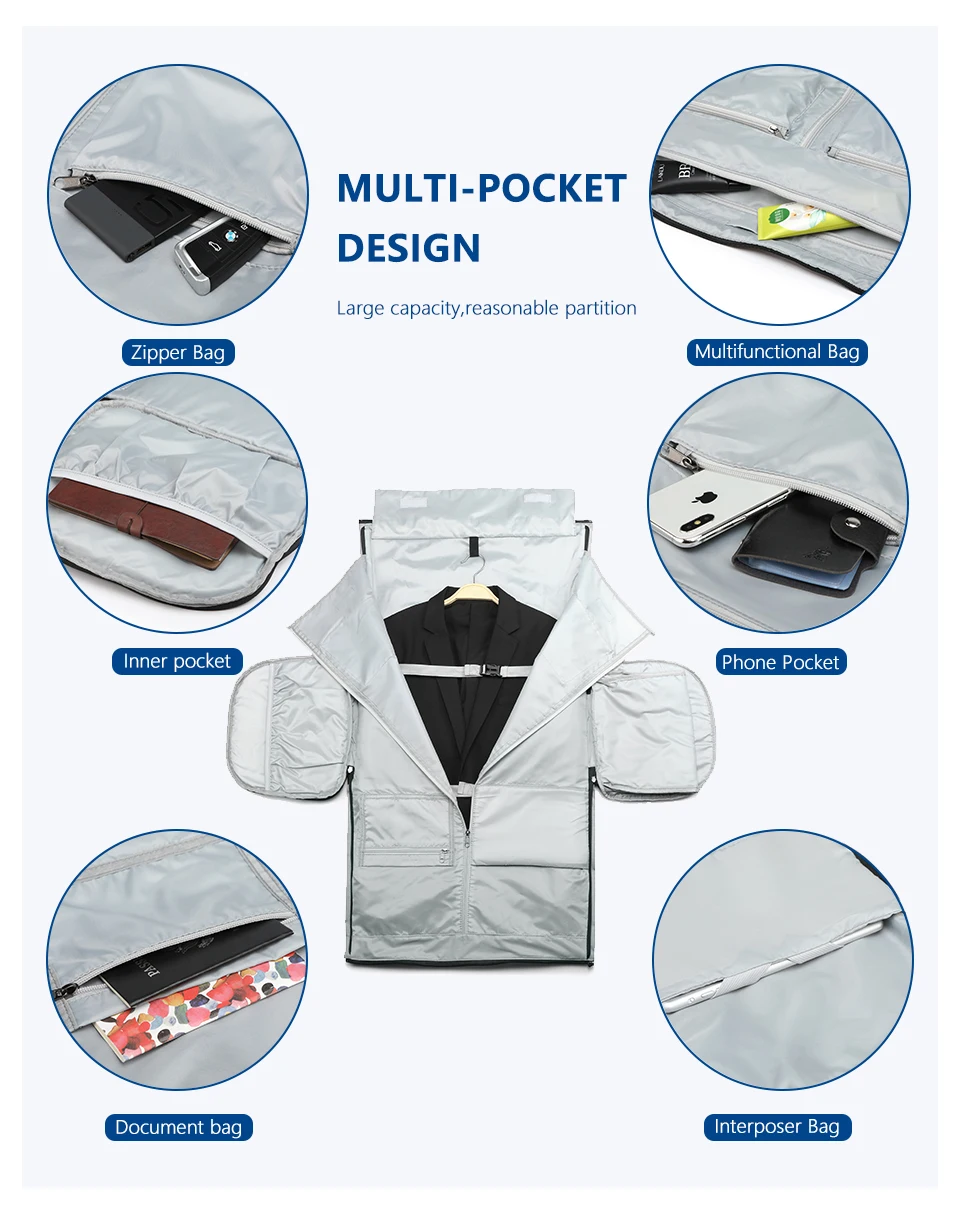 Neouo Cylindrical Solid Waterproof Duffel Bag Multi-pocket Design