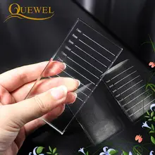 Quewel поддон для ресниц Кристалл Стекло U изогнутый/прямой стенд накладные ресницы держатель прозрачный клей лоток Красота Макияж инструмент
