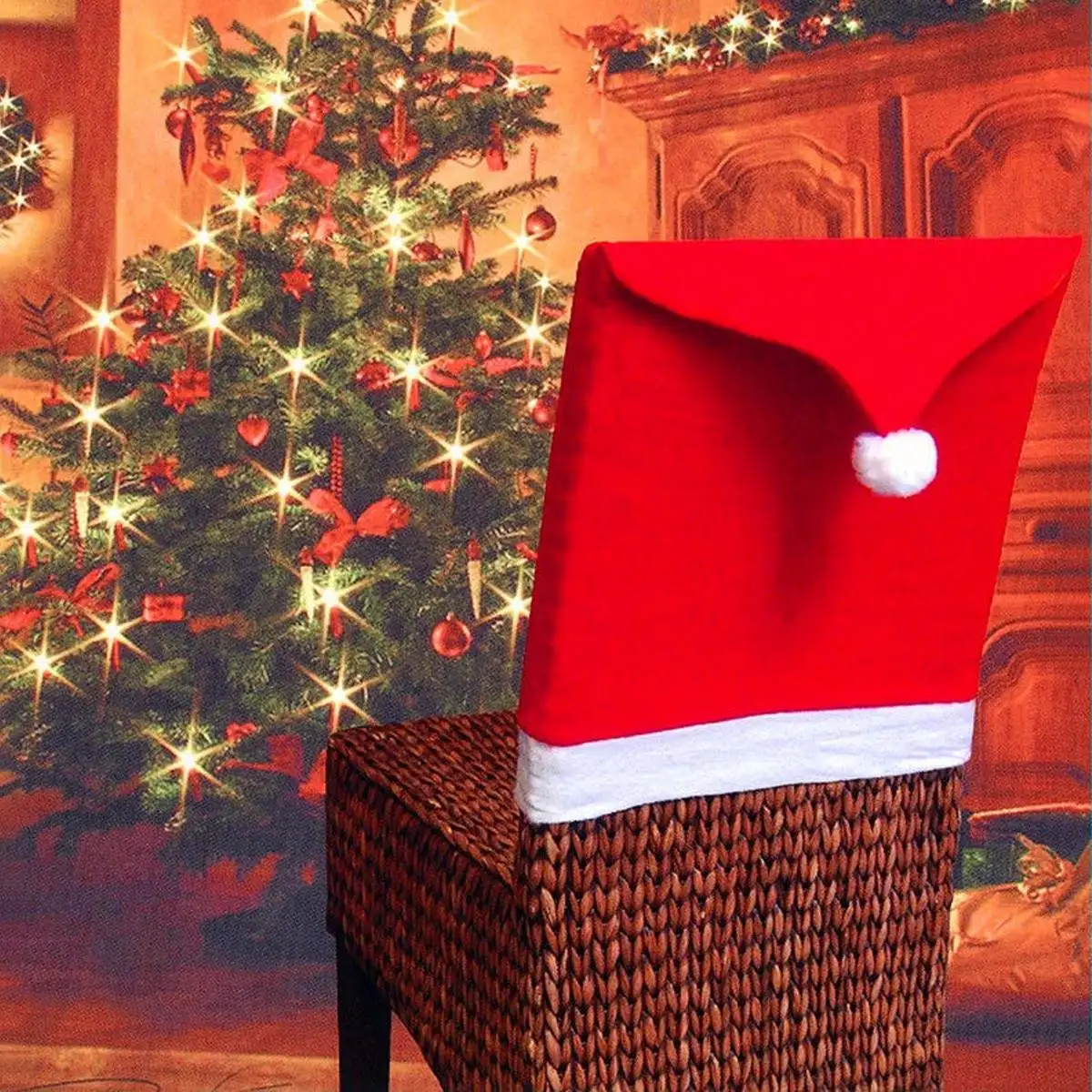 1-12 шт. рождественские чехлы на стулья Санта Клаус шляпа ужин обеденный стул задняя крышка Рождественский Декор для домашнего стола новогодние принадлежности
