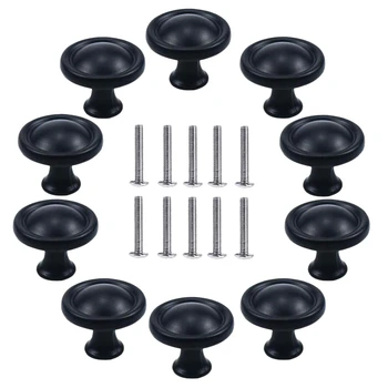 

Black Kitchen Cabinet Knobs - Round Ring Drawer Handles - 10 Pack of Kitchen Cabinet Hardware