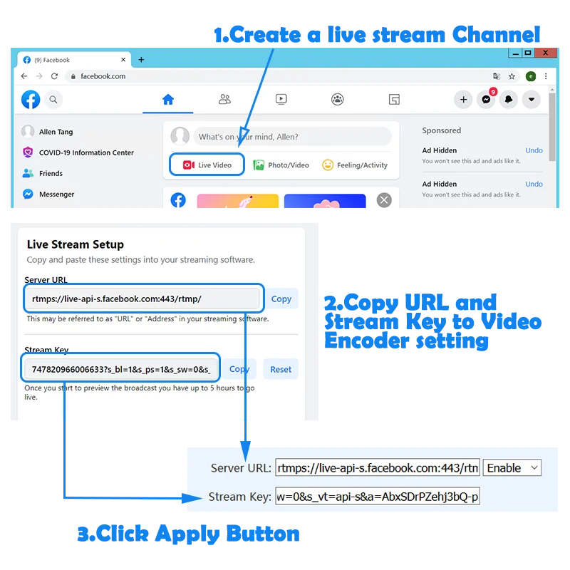 Chruch Campus Easy to Streaming Live Broadcast Youtube Facebook Streamer RTMPS H