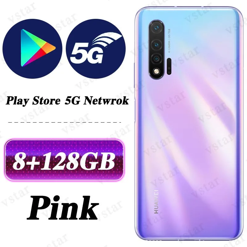 Смартфон HUAWEI Nova 6 5G версии 6,57 дюймов Kirin 990 Balong 5000 Восьмиядерный Android 10,0 разблокировка лица NFC Google Play - Цвет: 8G 128G Pink