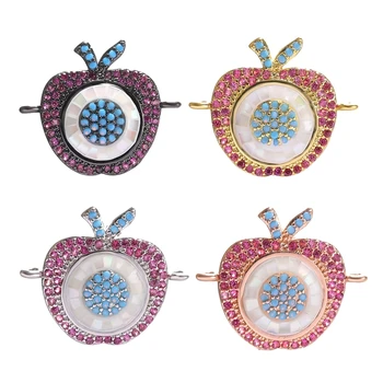 

Juya DIY Opal Shell Apple Turkish Evil Eye Charms For Needlework Greek Eye Charms Jewelry Making Accessories Supplies