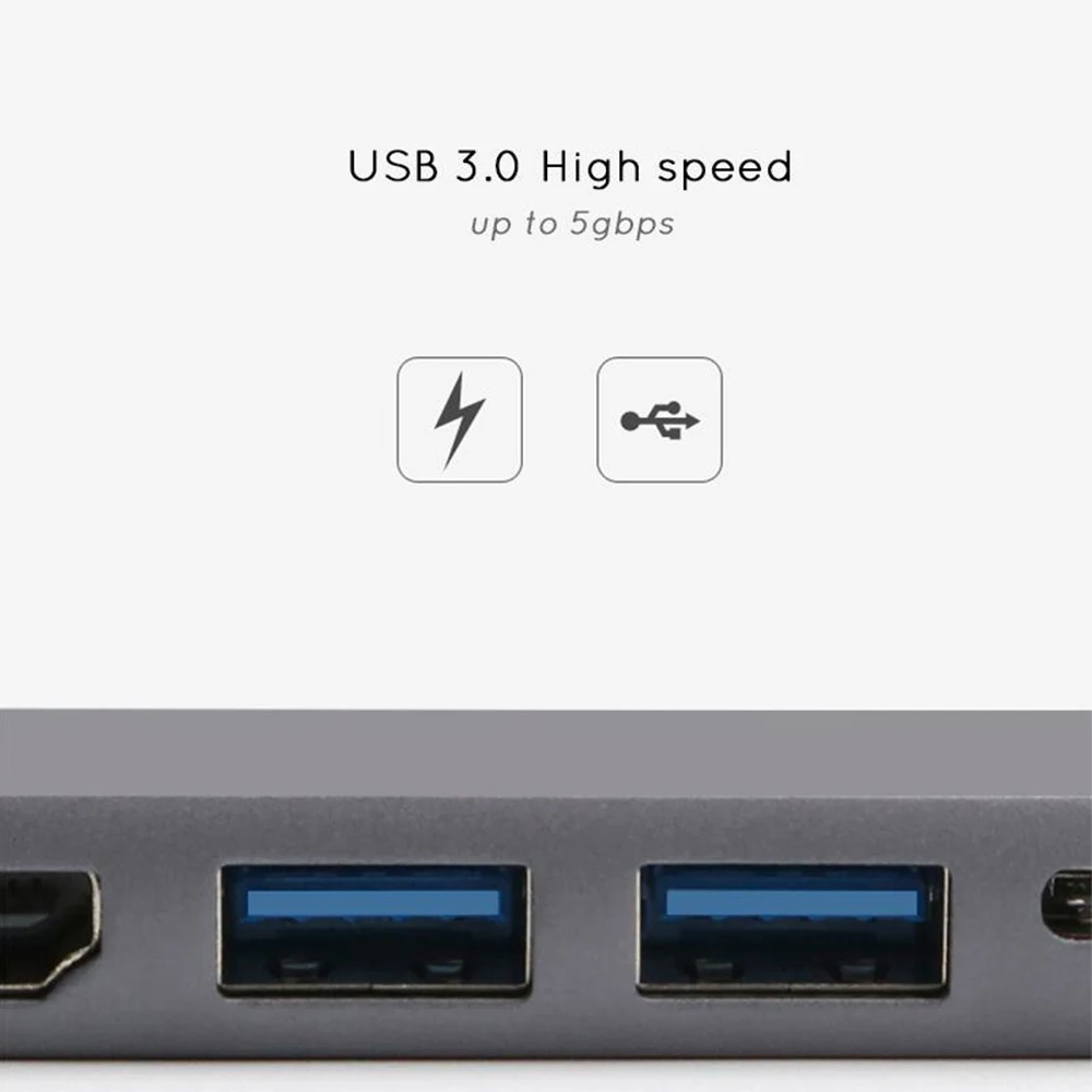 USB C до 4K HDMI Rj45 USB 3,0 type C порт зарядки 5 в 1 концентратор гигабитный Ethernet Lan адаптер Macbook Pro Thunderbolt 3