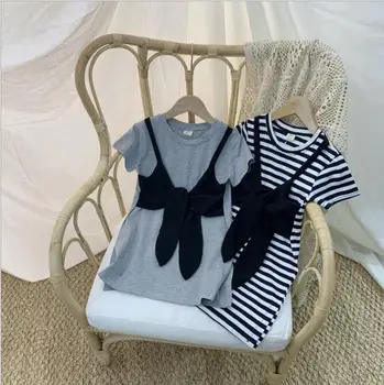 

summer girls dresses children's causal dress baby girls striped cotton princess dress kids clothing wholesale