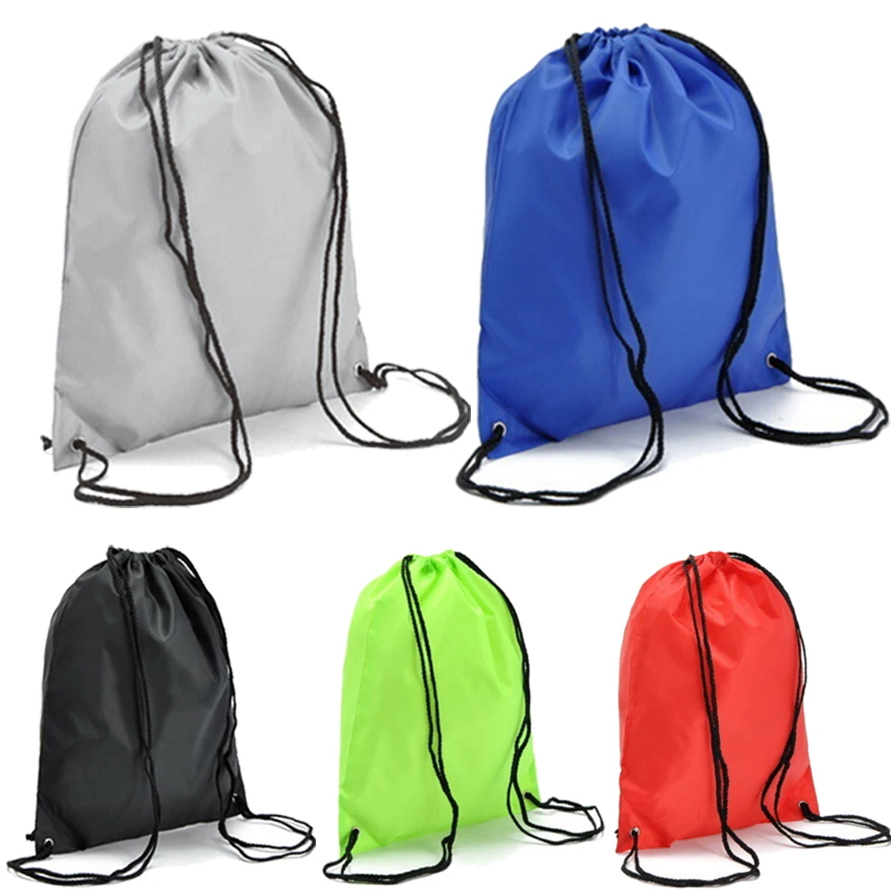 Unisex Sports Waterproof Drawstring Bags String Bag Solid Color ...