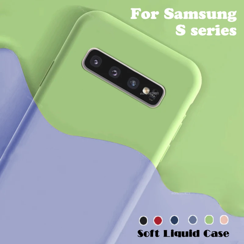 Liquid Silicone Rubber Case for Samsung Galaxy Note 10 pro S10 Plus S10e case soft tpu protection back cover s e phone shell | Мобильные