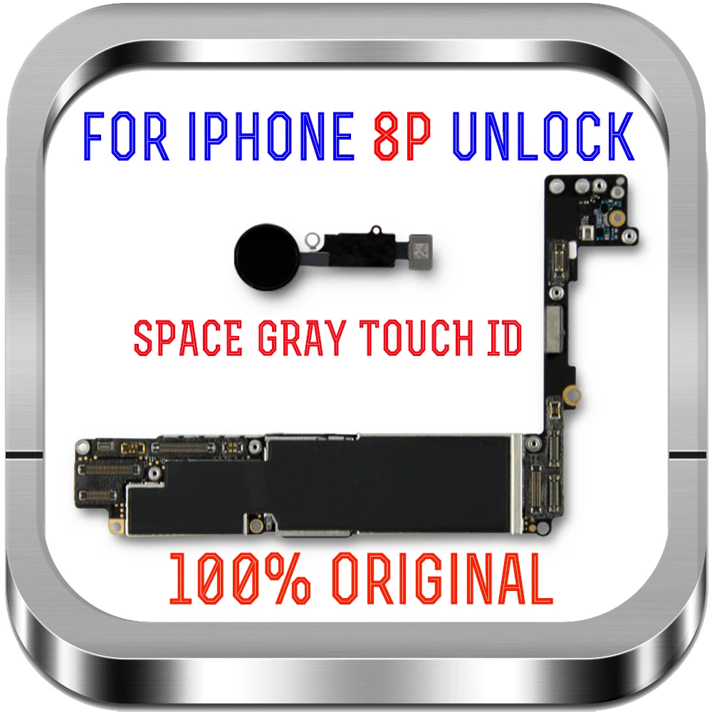 Материнская плата для iPhone 8 Plus с/без Touch ID с полными ЧИПАМИ 64 Гб 256 ГБ 100%
