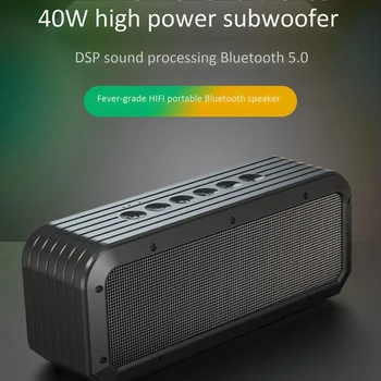 

HOT-Bluetooth Speaker 40W High Power Subwoofer Outdoor Portable Waterproof o