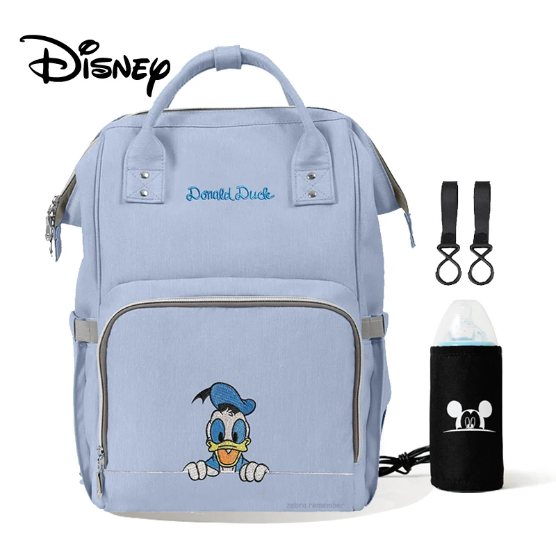 Настоящая сумка для подгузников disney Mommy, рюкзак с USB изоляцией, подогреватель бутылочек, детские сумки, сумка для подгузников для мамы, коляски, для ухода за ребенком - Цвет: blue
