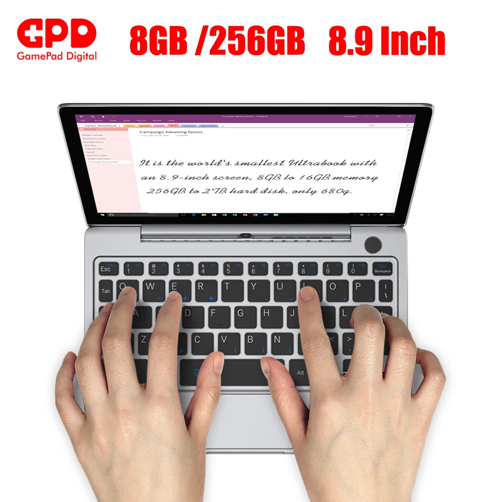 GPD P2 Max 8,9 дюймов сенсорный экран межядерный процессор Celeron 3965y 8 Гб 256 ГБ Мини ПК карманный ноутбук Windows 10