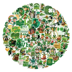 10/30/50/100PCS st.Patrick Vert Autocollants Irlande Vacances Décoration BRICOLAGE Téléphone Portable Valise Guitare Autocollant De Voiture Jouets Pour Enfants 
