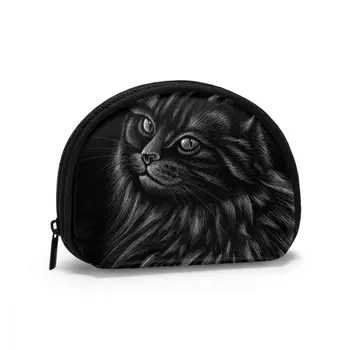 

Cosmetic Organizer Bag Cute Black Cat Head Makeup bag Fashion Women Multifunction Beauty Bag