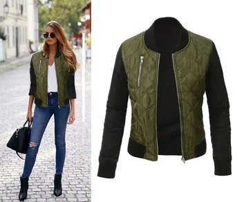 

Women Ladies Solid Retro Slim Ladies Long Sleeve Cotton Jacket Coat Zip Up Biker Autumn Casual Tops S-3XL