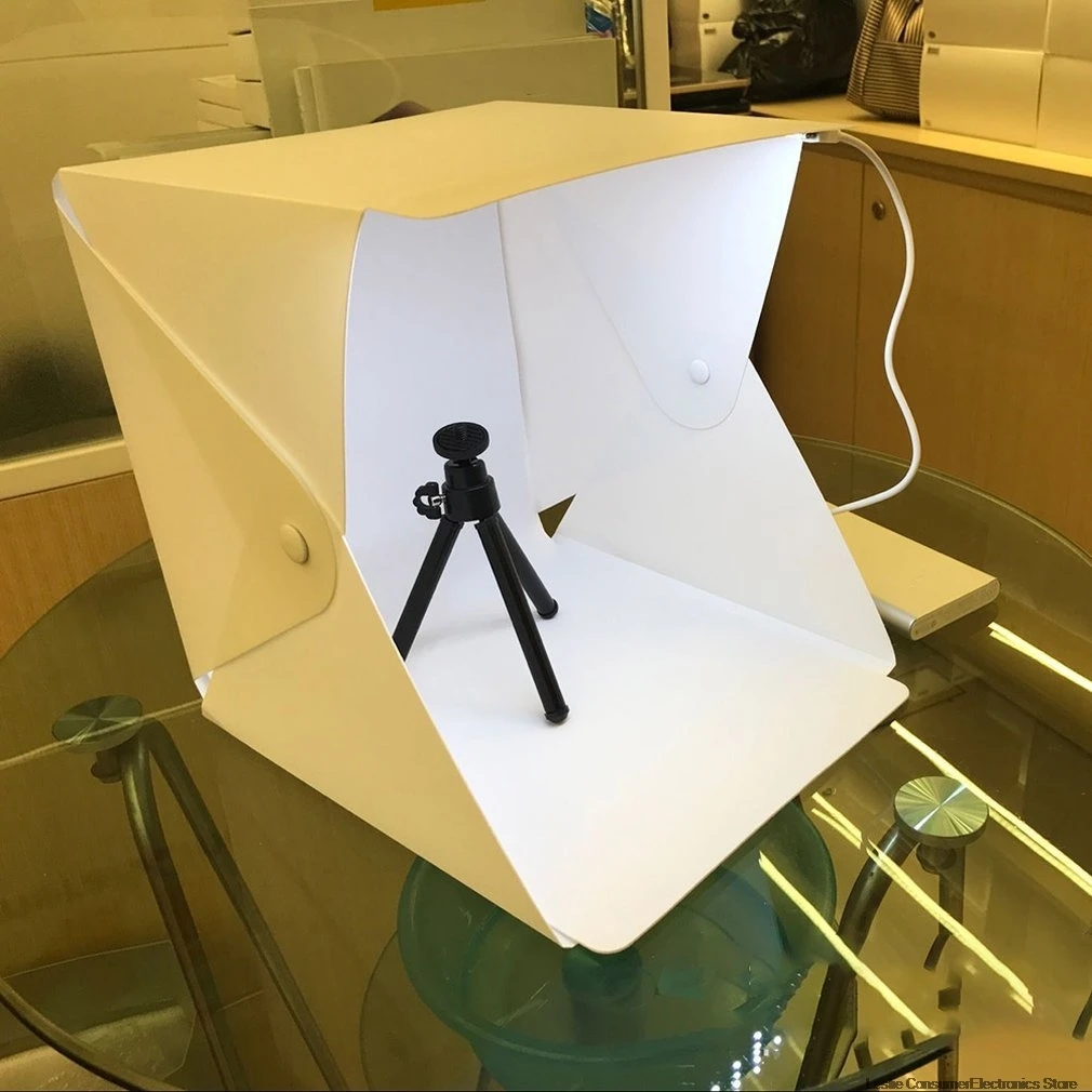 

2019 Mini Folding Lightbox Photography Photo Studio Softbox LED Light Soft Box Photo Background Kit Light box for DSLR Camera