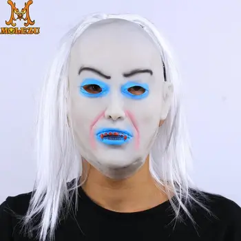 

Molezu Halloween Ghost white haired witch mask props Party costumes masks horror Carnival Cosplay party props