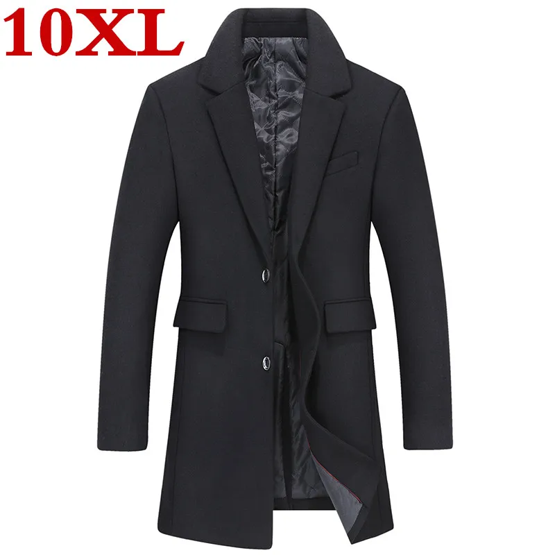 Размера плюс 10XL 9XL 8XL 7XL 6XL повседневное шерстяное пальто мужские шерстяные и