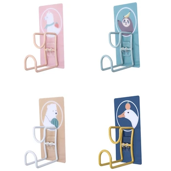 

8PCS Cartoon Color Toilet Hole-Free Washbasin Hook Kitchen Cutting Board Seamless Sticky Hook