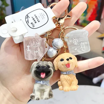 

Fashion Samoyed Bichon Frise Golden Retriever Labrador Schnauzer Dog Keychain for Women Men Car Key Ring Key Chain Pendant
