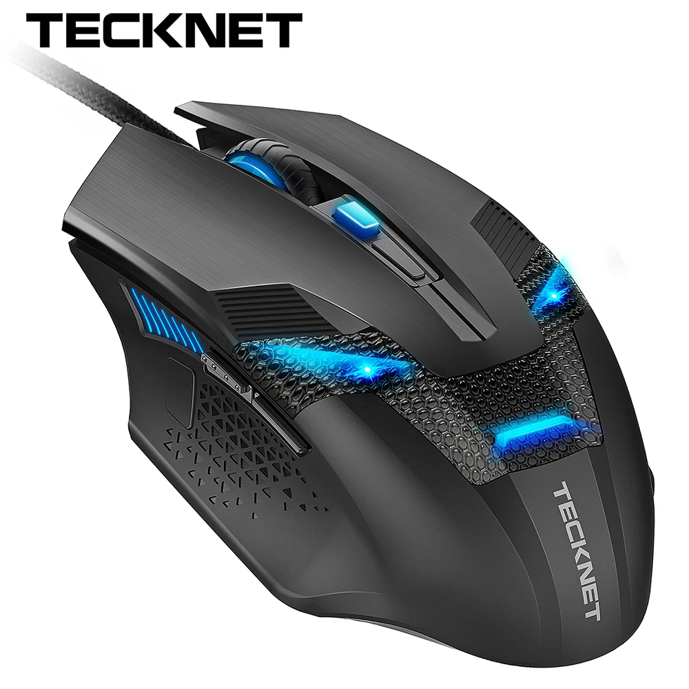 TeckNet Игровая USB Проводная мышь Регулируемая 3200 точек/дюйм эргономичная