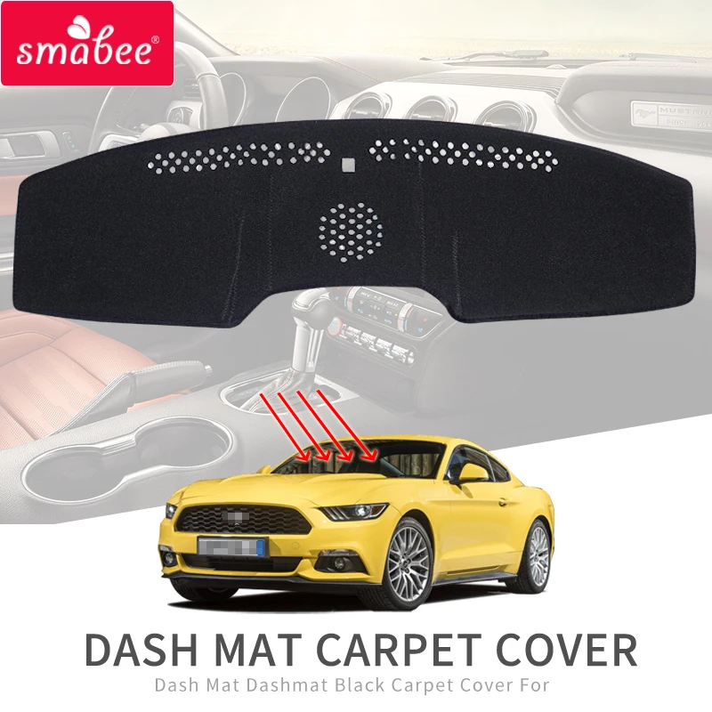 Smabee автомобиля тире коврик для Ford Mustang Non-Slip ковры приборной крышка козырек от солнца приборная панель Крышка черный