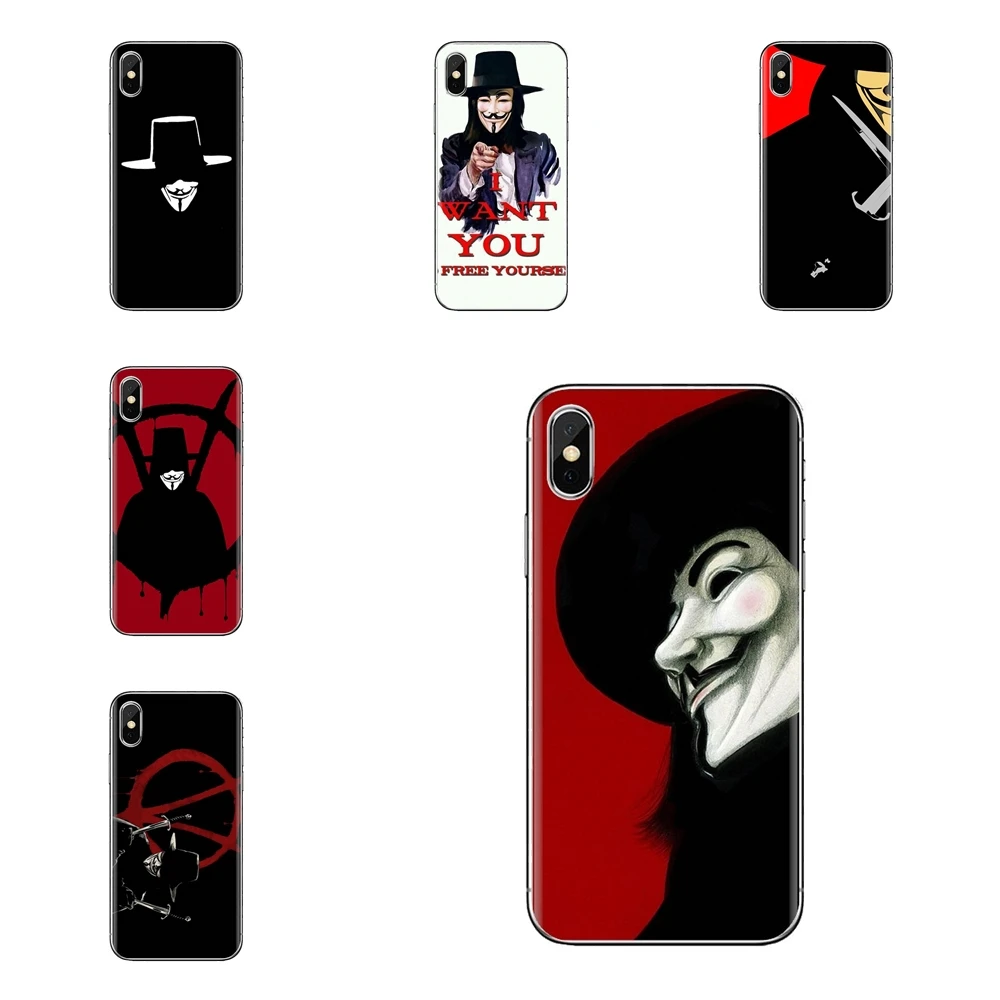 Для sony Xperia Z Z1 Z2 Z3 Z5 compact M2 M4 M5 E3 T3 XA Aqua LG G4 G5 G3 G2 Mini TPU Чехлы Guy Fawkes маска Анонимус V Vendetta