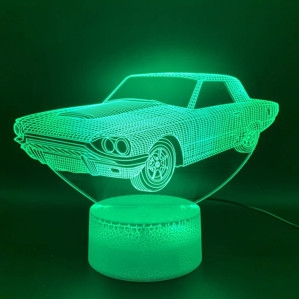 Крутая лампа с 3D иллюзией, винтажная лампа для автомобиля, для офиса, дома, декоративная лампа, голограмма, подарок для ребенка, детский Ночной светильник, ретро Автомобильный светодиодный ночной Светильник