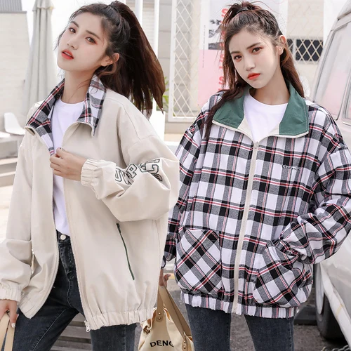 

2019 Autumn Winter New Style Trend Superhot Brand Fashion Two-sided Plaid Designs Women Coat Sexy Temperament Work Wear Lady Top