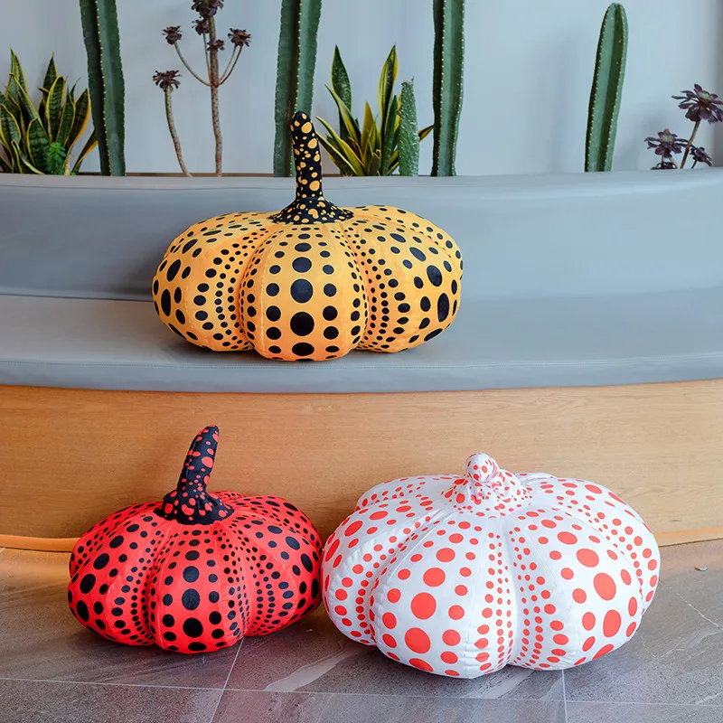 20~60cm Halloween Pumpkin Plush Pillow Stuffed Food Plushie Peluche Ultra Soft Yellow Red White Holiday Party Prop Decor Gift