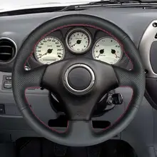 Черный кожаный чехол рулевого колеса автомобиля для Toyota RAV4 1998-2003 Celica 1998-2005 Corolla(США) 2003-2008 Matrix 2003