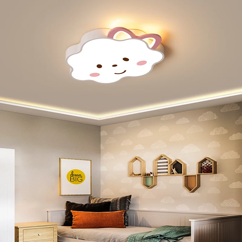 Ceiling Lights for living room Bedroom lamparas de techo colgante moderna Cartoon Cute pink white led ceiling lamp for baby girl