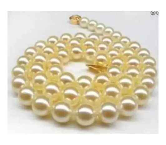 

18 INCH 10-11MM NATURAL SOUTH SEA WHITE PEARL NECKLACE 14K GOLD