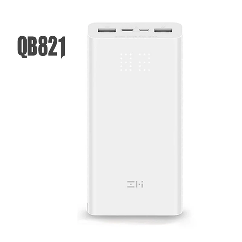 White Z mi power bank, power Bank, 20000 мА/ч, быстрая зарядка QC3.0, Xiao mi, батарея, двойной USB, 27 Вт, 20000 мА/ч, QB822, для iPhone, iPad, ноутбука - Цвет: White