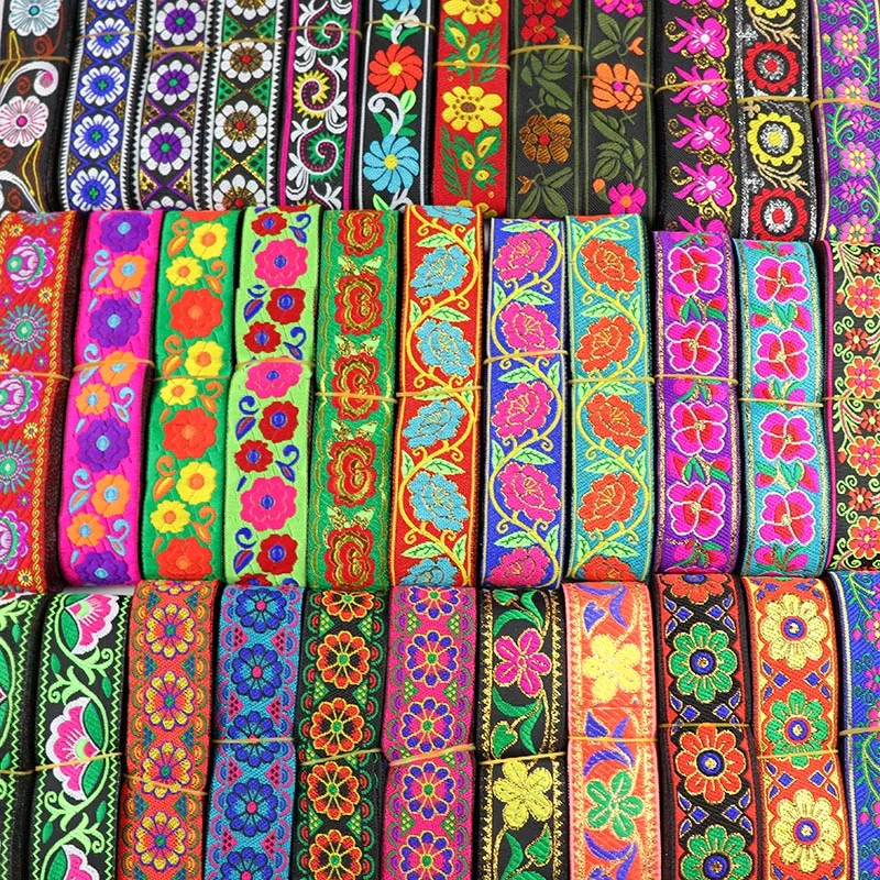 Satin Ribbons Ribbon Decoration Ribbon Supplies Grosgrain Ribbon 7 Yards Embroidered Ribbons for Sewing