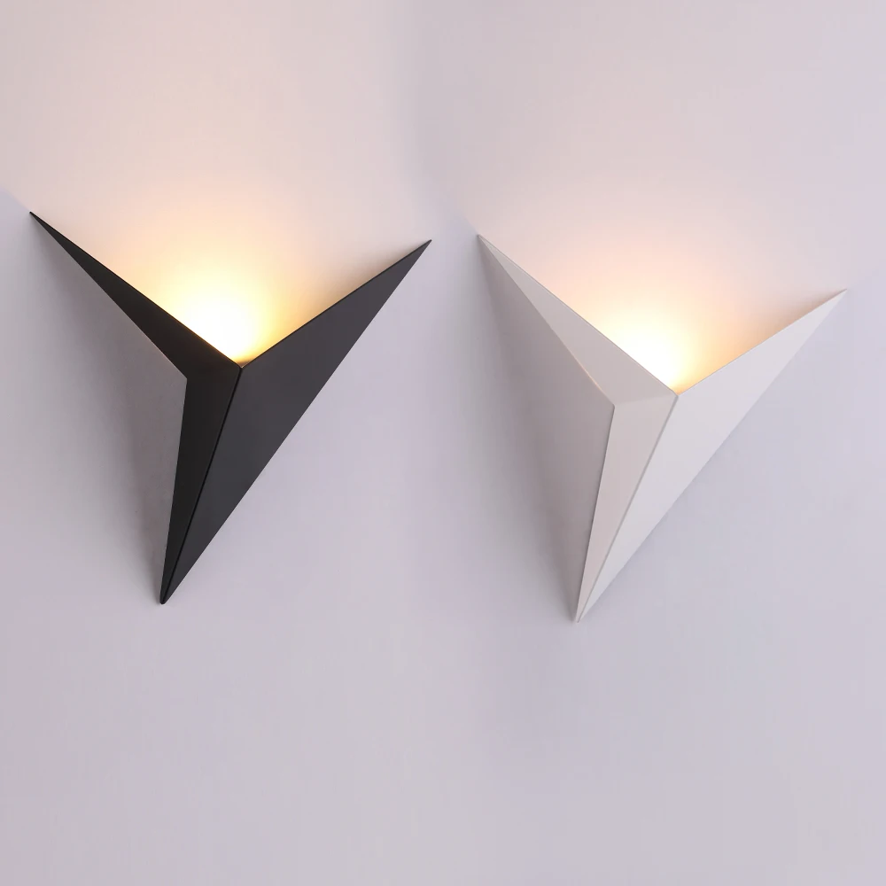 Energy Class A + LED Mosaic Wall Lamps Modern Minimalist Triangle Shape Nordic Style Indoor Wall Lamps Living Room Lights 3W AC85-265V Simple Lighting Indoor Luminaire Color : White Warm Light 