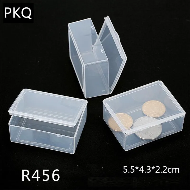 Маленький пластиковый ящик для хранения в чистоте Органайзер многоцелевой Дисплей Чехол пластиковый ювелирный шарик чехол для домашнего офиса стационарный ящик для хранения - Цвет: R456 5.5x4.3x2.2cm