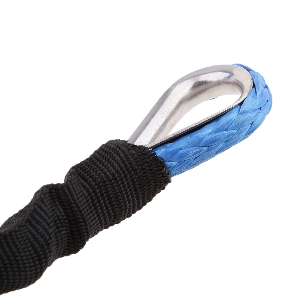 6.35cm(1/4') x15.25m(50') Synthetic Winch Line Cable Rope 4000LB with Sheath