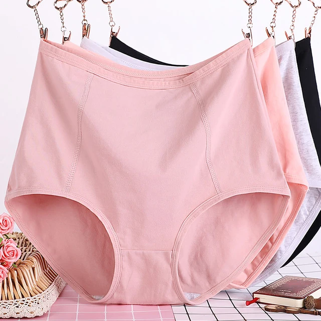 L-XXl Cotton Panties Women's Underwear Panty Plus Size Med Waist Comfort Briefs  Fashion Solid Color Underpants Female Lingerie - AliExpress